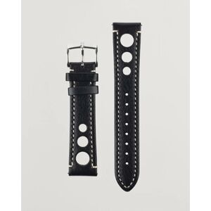 HIRSCH Rally Natural Leather Racing Watch Strap Black men 20MM Sort