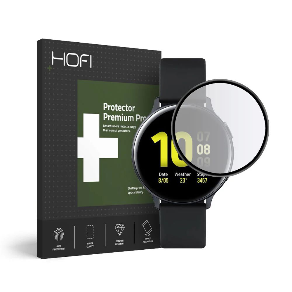 HOFI Galaxy Watch Active 2 40mm Hofi Hybrid Skærmbeskyttelse Gennemsigtig m. sort kant
