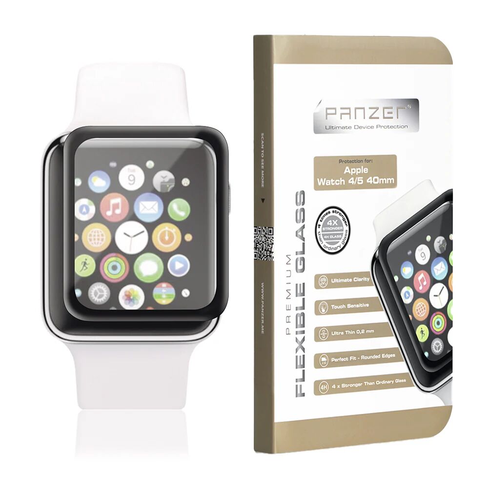 PANZER Apple Watch SE/6/5/4 (40mm) PANZER Premium Flexible Glass - Sort Ramme