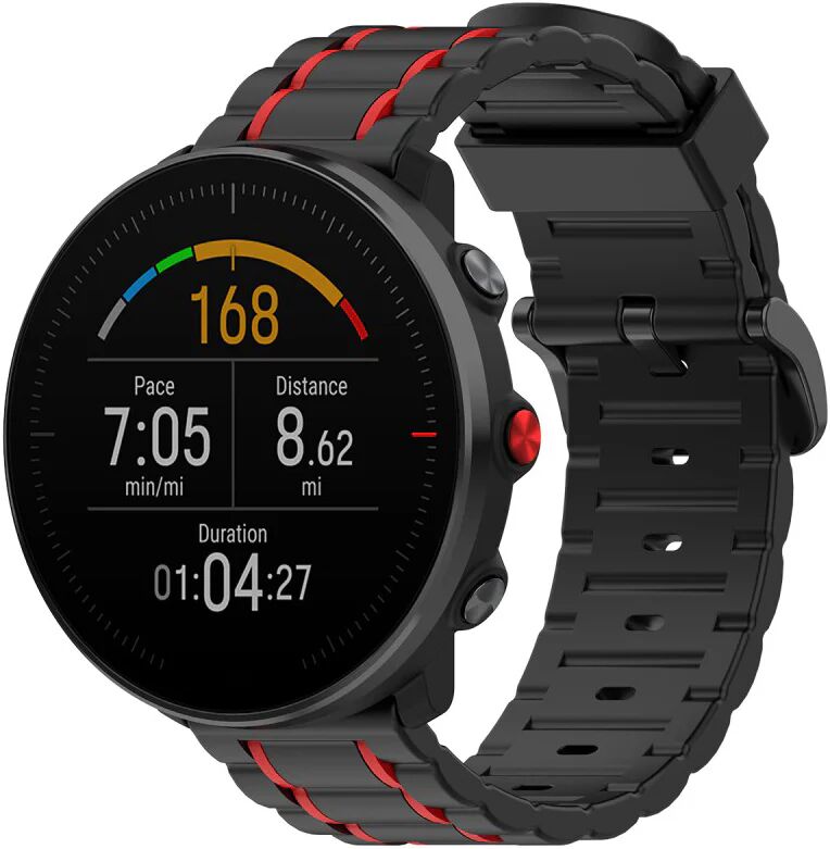 MOBILCOVERS.DK Smartwatch Silikone Rem (22mm) - Sort / Rød