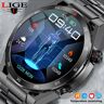 LIGE ECG Reloj inteligente HRV Monitoreo de temperatura Pulsera de salud Llamada Bluetooth Reloj inteligente resistente al agua Reloj para hombres Adecuado para Android IOS