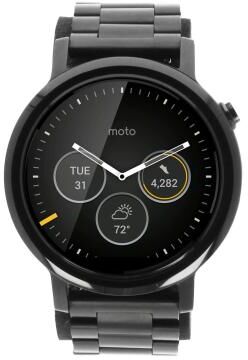 Motorola Moto 360 (2nd Gen) 46mm acero inoxidable con metal pulsera negro negro - Reacondicionado: muy bueno   30 meses de garantía   Envío gratuito