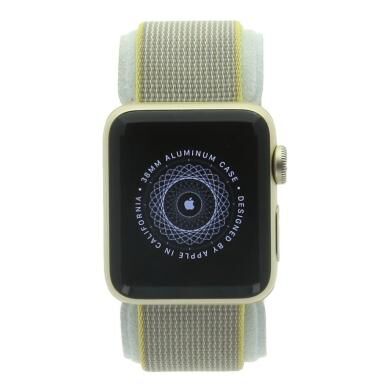 Apple Watch Series 2 aluminio dorado 38mm con pulsera de Nylon amarillo/gris claro aluminio dorado - Reacondicionado: como nuevo   30 meses de