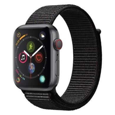 Apple Watch Series 4 aluminio gris 44mm con pulsera deportiva Loop negro (GPS + Cellular) aluminio gris - Reacondicionado: buen estado   30 meses de