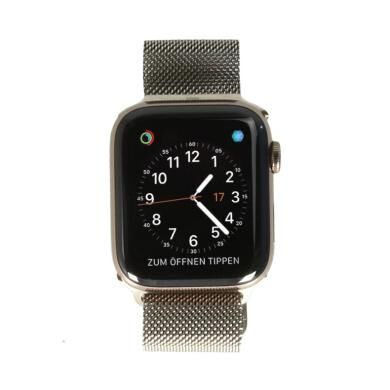 Apple Watch Series 4 acero inoxidable dorado 44mm con pulsera Milanesa dorado (GPS + Cellular) acero inoxidable dorado - Reacondicionado: muy bueno