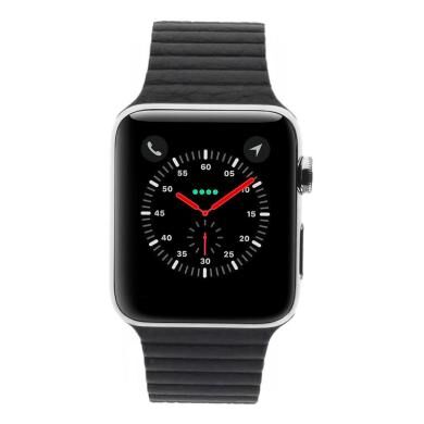 Apple Watch Series 2 acero inoxidable plateado 42mm pulsera de cuero con correa azul noche acero inoxidable plateado - Reacondicionado: buen estado
