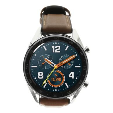 Huawei Watch GT plateado con pulsera de cuero marrón plateado - Reacondicionado: como nuevo   30 meses de garantía   Envío gratuito