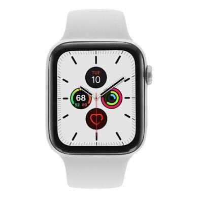Apple Watch Series 5 aluminio plateado 44mm con pulsera deportiva blanco (GPS + Cellular) plateado - Reacondicionado: muy bueno   30 meses de garantía