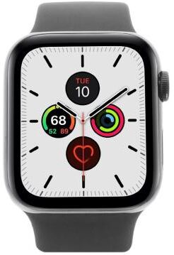 Apple Watch Series 5 acero inoxidable negro 44mm con pulsera deportiva negro (GPS + Cellular) negro - Reacondicionado: muy bueno   30 meses de