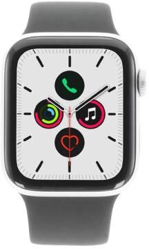 Apple Watch Series 5 aluminio plateado 44mm con pulsera deportiva negro (GPS) plateado - Reacondicionado: como nuevo   30 meses de garantía   Envío