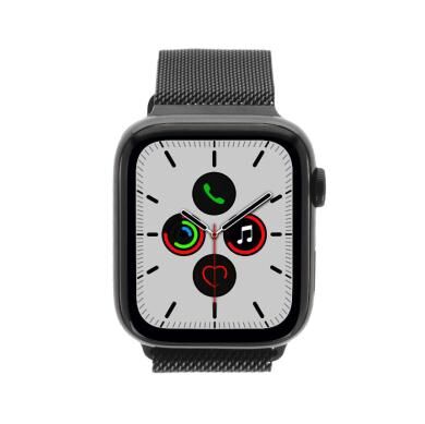 Apple Watch Series 5 acero inoxidable negro 44mm con pulsera Milanesa plateado (GPS + Cellular) acero inoxidable negro - Reacondicionado: como nuevo