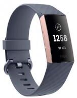 Fitbit Pulsera de actividad Fitbit Charge 3 FB409 Gris Azulado / Aluminio Color Oro Rosa