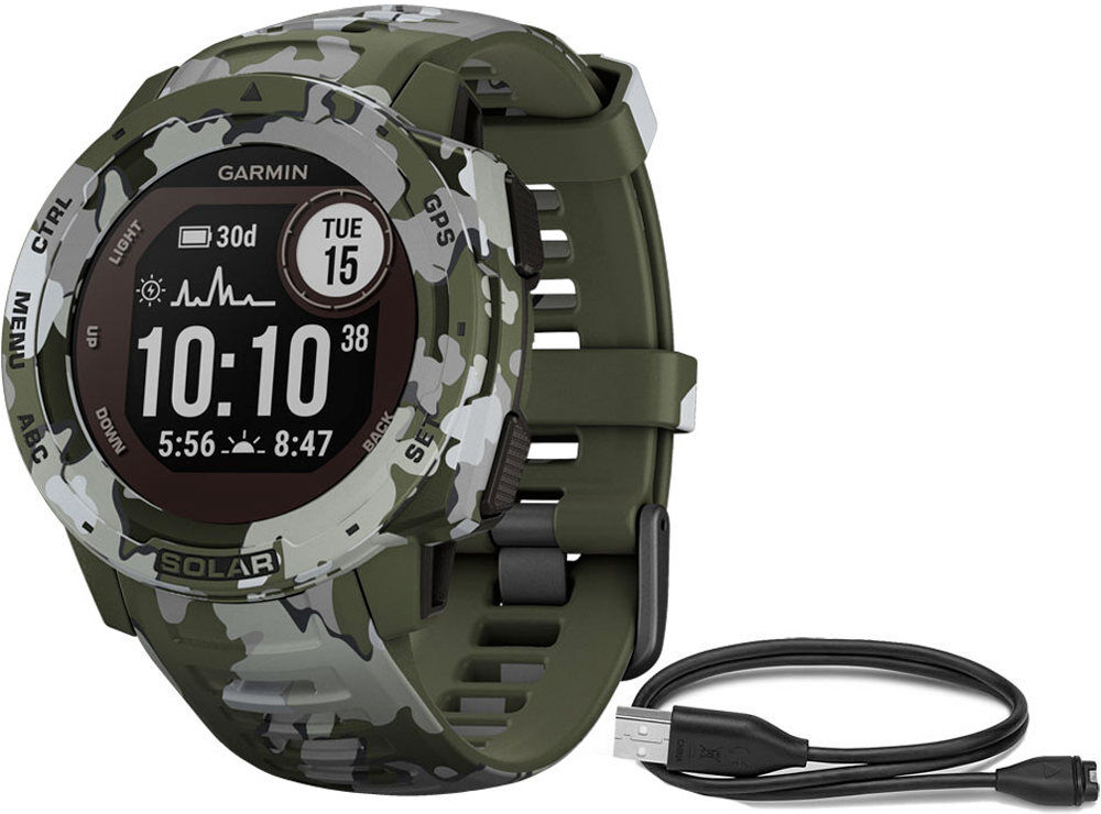 Garmin Pulsómetros con gps instinct solar camo militar