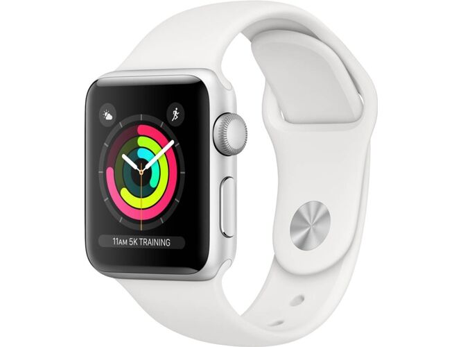 Apple Watch Series 3 (Sport band - 38 mm - plata, blanco)