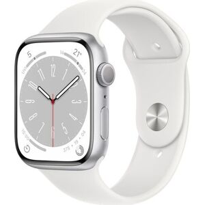 Apple Watch Series 8 Alumiini 45 mm (2022)   GPS   hopea   Urheiluranneke valkoinen S/M