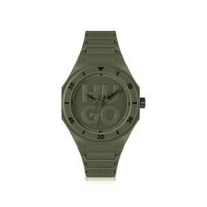 HUGO Green watch with tonal silicone strap
