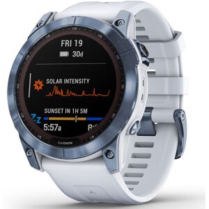 Garmin Fenix 7X Sapphire Solar, Vaaleansininen DLC-titaani ja vaaleanharmaa hihna 010-02541-15