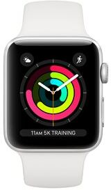 APPLE Watch Series 3 GPS 38mm Silver Aluminium Case with White Sport Band