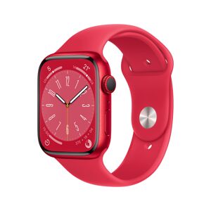 Apple Watch Series 8 OLED 45 mm - Boîtier en Aluminium Rouge - GPS + Cellular - Bracelet Sport - Rouge - Reconditionné - Publicité