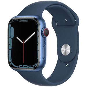 Apple Watch Series 7 (GPS + Cellular) Boîtier en Aluminium Bleu de 45 mm, Bracelet Sport Bleu Abysse - Reconditionné - Publicité