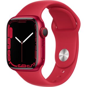 Apple Watch Series 7 (GPS + Cellular) Boîtier en Aluminium (Product) Red de 41 mm, Bracelet Sport (Product) Red - Reconditionné - Publicité