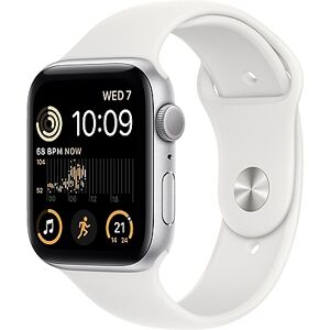 Montre connectée apple watch se 44mm gps 2ème génération, boîtier aluminium argent avec bracelet sport blanc - Publicité