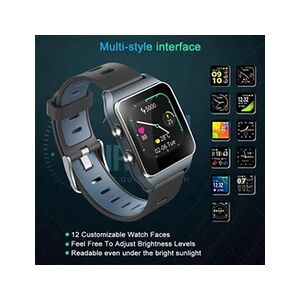 GENERIQUE Montre Connectée Montre Intelligente Femme Homme Montre Sport IP68 Etanche Bracelet Connecté Fitness Tracker d'Activité pour iOS Android-Gris foncé - Publicité