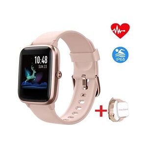 GENERIQUE Montre Connectée Montre Intelligente Femmes Homme Montre Sport Cardio Podometre Etanche IP68 pour Android iOS-Rose - Publicité