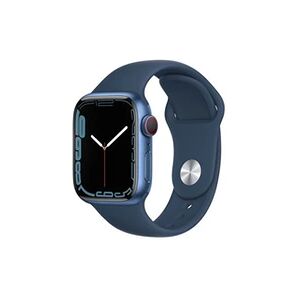 Apple Watch Series 7 GPS + Cellular, boîtier Aluminium Bleu 41mm avec Bracelet Sport Bleu Abysse - Publicité