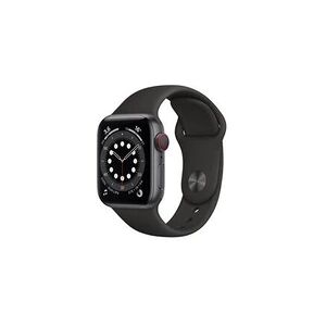 Apple watch series 6 gps + cellular, 40mm boîtier en aluminium gris sidéral avec bracelet sport noir - Publicité