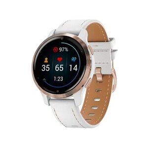 Garmin Smartwatch fitness Venu2S Blanc/or rose avec bracelet en cuir 0100242923 - Publicité