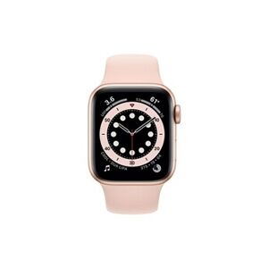 Apple Watch Series 6 (GPS + Cellular) - 40 mm - or-aluminium - montre intelligente avec bande sport - fluoroélastomère - sable rose - taille du bracelet : - Publicité