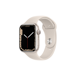 Apple Watch Series 7 GPS, boîtier Aluminium Lumière Stellaire 45mm avec Bracelet Sport Lumère Stellaire - Publicité