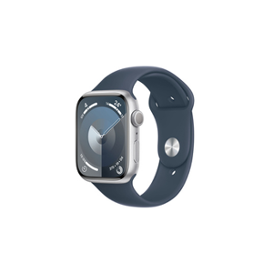 Apple Series 9 GPS 41 mm Boîtier en Aluminium Argent avec Bracelet de Sport Bleu Tempete - S/M - Publicité