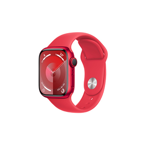 Apple Series 9 GPS 41 mm Boîtier en Aluminium (PRODUCT)RED avec Bracelet de Sport (PRODUCT)RED - M/L - Publicité