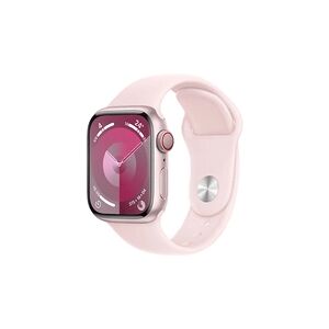 Apple Series 9 GPS + Cellular 41mm Boîtier en Aluminium Rose avec Bracelet Sport Rose Clair - M/L - Publicité