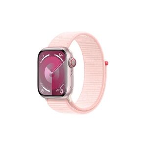 Apple Series 9 GPS + Cellular 41mm Boîtier en Aluminium Rose avec Boucle Sport Rose Clair - Publicité