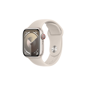 Apple Series 9 GPS + Cellular 41mm Boîtier en Aluminium Starlight avec Bracelet Sport Starlight - S/M - Publicité