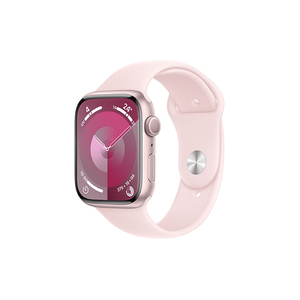 Apple Series 9 GPS 45 mm Boîtier en Aluminium Rose avec Bracelet de Sport Rose Clair - M/L - Publicité