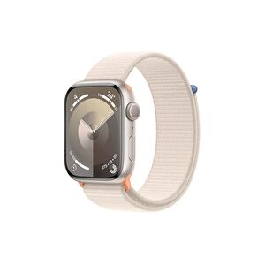 Apple Series 9 GPS 45 mm Boîtier en Aluminium Starlight avec Boucle de Sport Starlight - Publicité