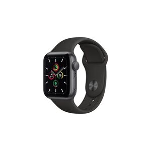 Apple SE GPS, 40mm boitier aluminium gris sidéral avec bracelet sport Minuit - Publicité