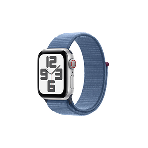 Apple SE GPS + Cellular 40mm Boîtier en Aluminium Argent avec Boucle Sport Bleu Hiver - Publicité