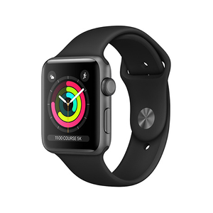 Apple SERIE 3 GPS 42MM BOITIER ALUMINIUM GRIS SIDERAL BRACELET SPORT NOIR - Publicité