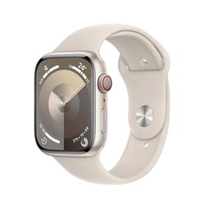 Apple Watch Series 9 GPS + Cellulaire, boitier en aluminium de 45 mm avec boucle en caoutchouc, Beige, S/M - Reconditionné - Publicité