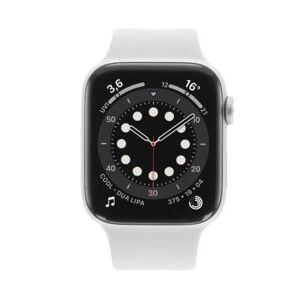 Apple Watch Series 6 GPS 44mm aluminium argent bracelet sport blanc - bon état argent - Publicité