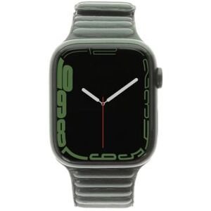 Apple Watch Series 7 GPS 45mm aluminium vert bracelet cuir vert M/L - très bon état vert - Publicité