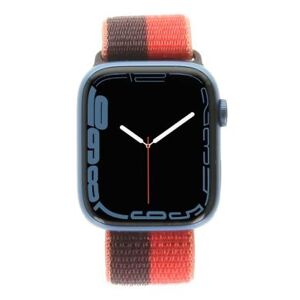 Apple Watch Series 7 Aluminium bleu 45mm Bracelet Sport rouge (GPS) - très bon état bleu - Publicité