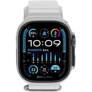 Apple Watch Ultra 2 Titane 49mm Bracelet Océan blanc (GPS + Cellular) - comme neuf blanc - Publicité