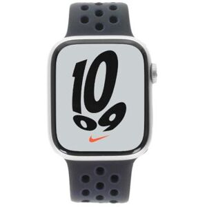 Apple Watch Series 7 Nike Aluminium lumière stellaire 45mm Bracelet Sport marine de minuit/marine mystique (GPS + Celluar) - très bon état or - Publicité