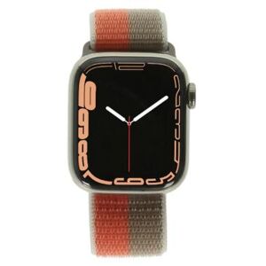Apple Watch Series 7 Acier Inox or 41mm Sport Loop rose pamplemousse/amande (GPS + Cellular) - très bon état or - Publicité